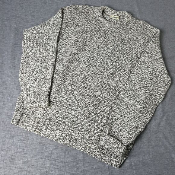 L.L.Bean Knit Sweater (Thick) L Wool BEG 80s